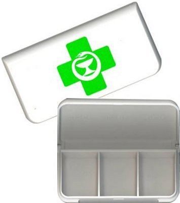 Minidosetti vihreä risti-logolla, 3 lokeroa X1 kpl