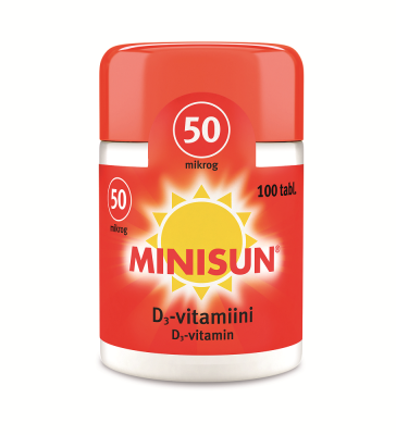 MINISUN D-VITAMIINI 50 MIKROG 100 TABL