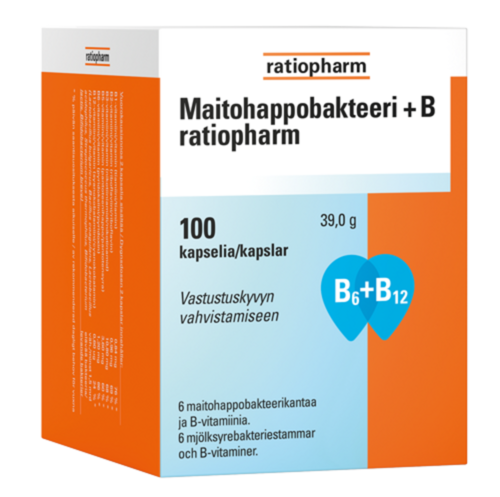 MAITOHAPPOBAKTEERI + B RATIOPHARM 100 KAPS